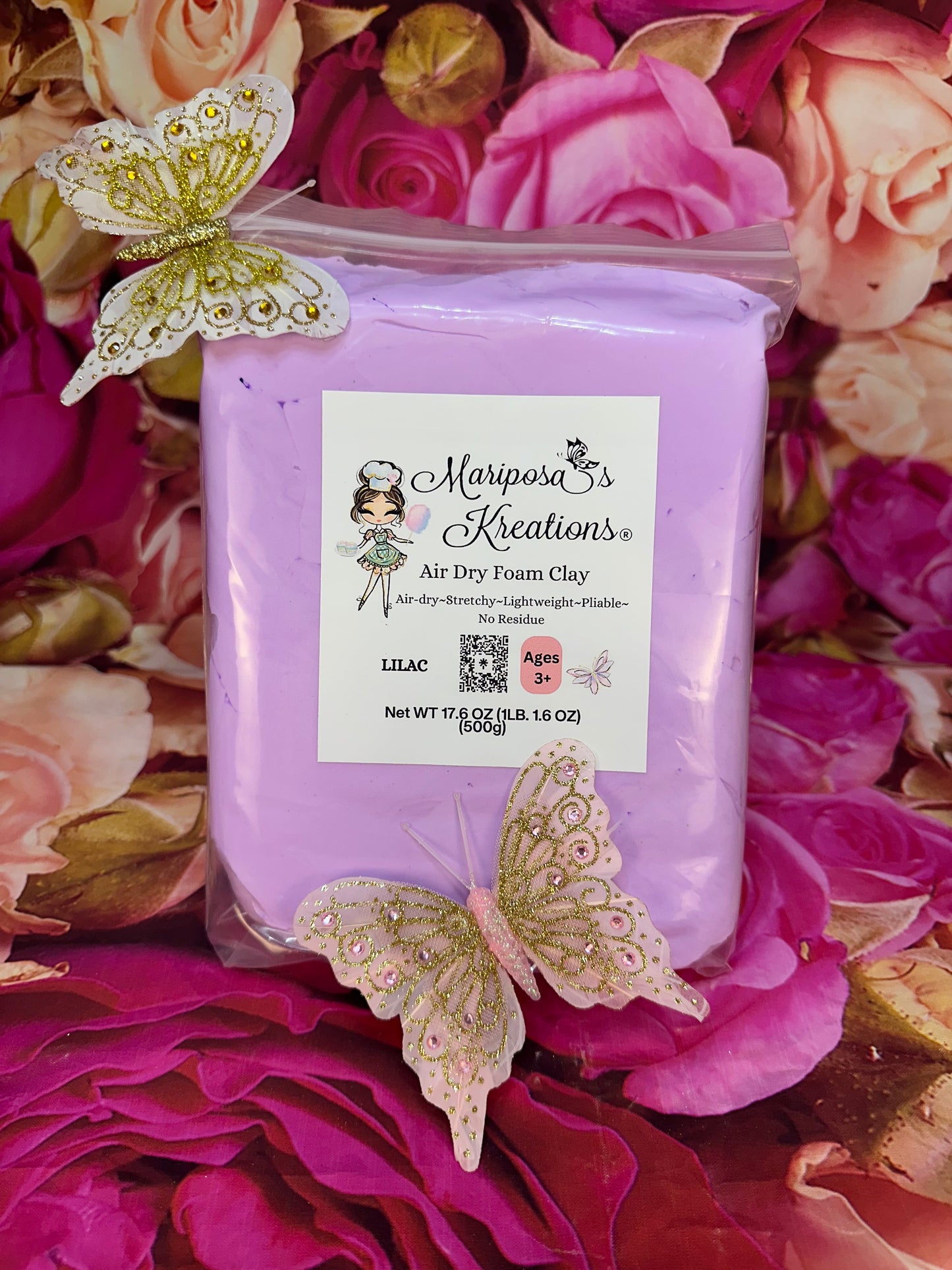 Lilac Air Dry Foam Clay 500 grams