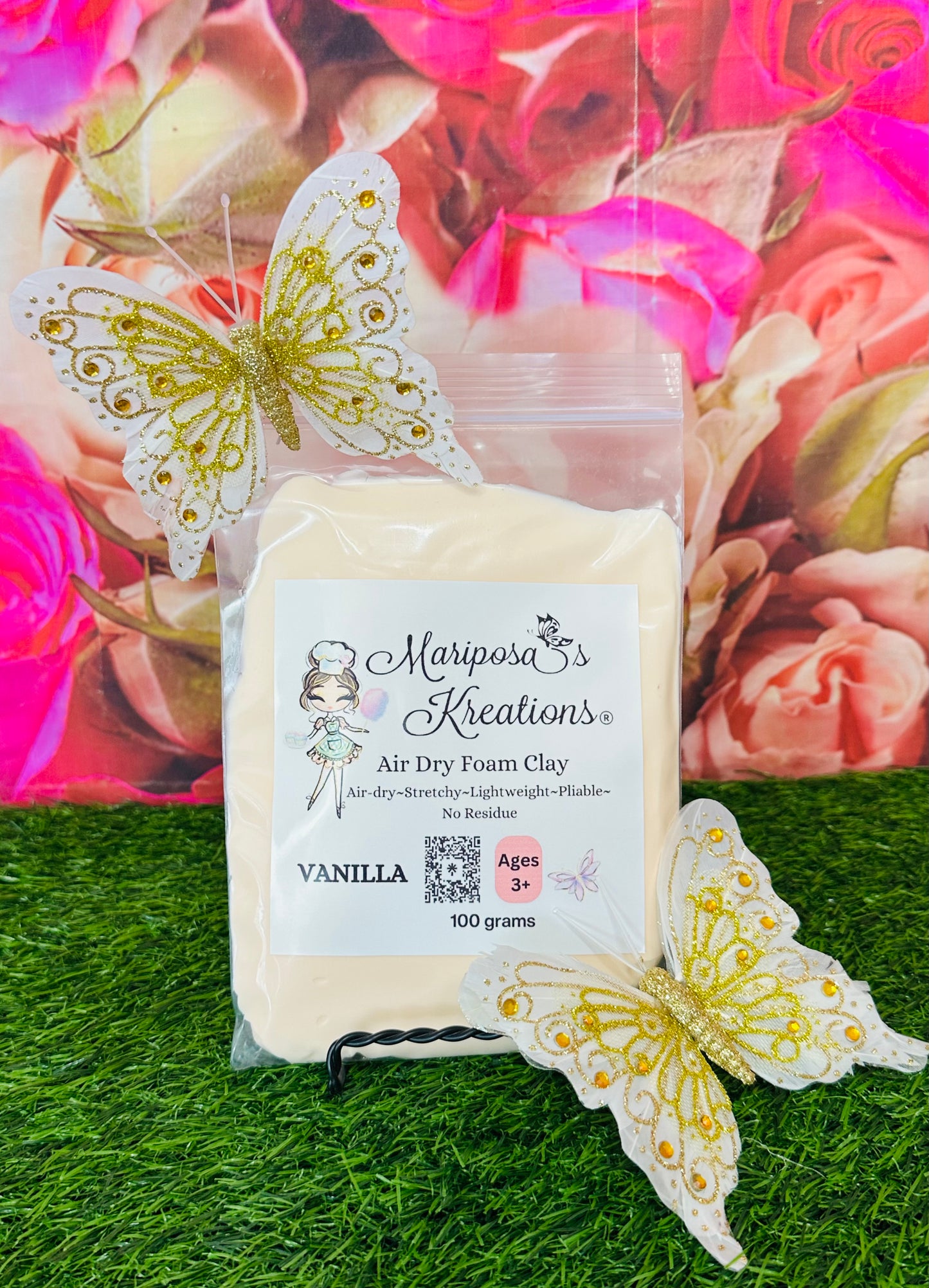 Vanilla Air Dry Foam Clay 100 grams