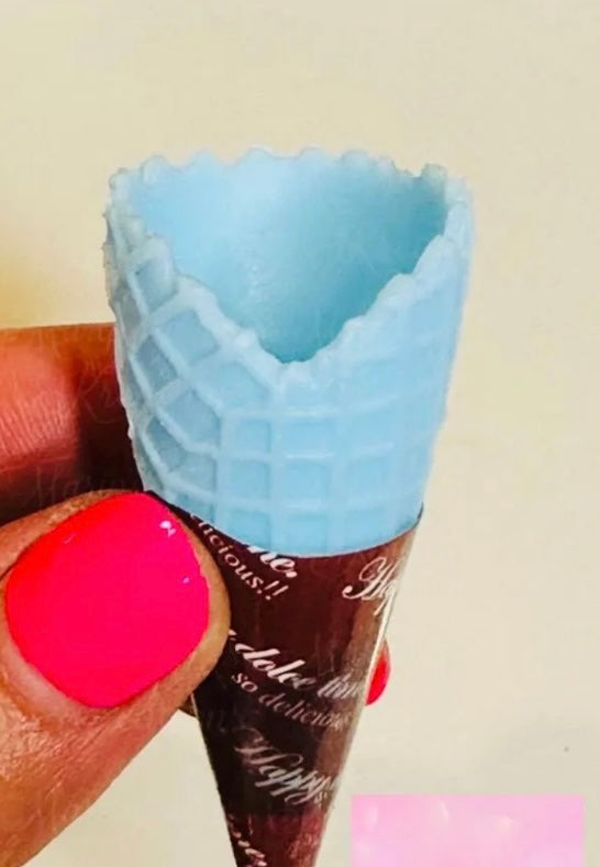 Blue Mini Fake Ice Cream Cone
