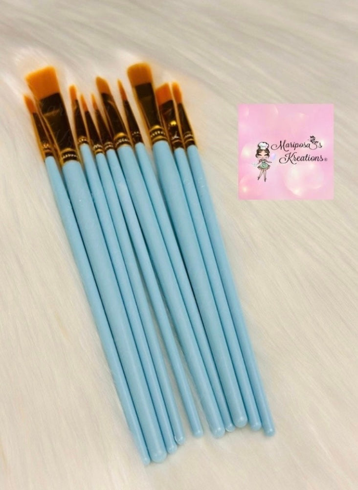 Light Blue Paint Brush Set
