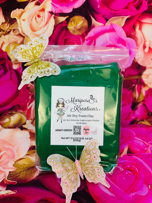 Army Green Air Dry Foam Clay 500 grams