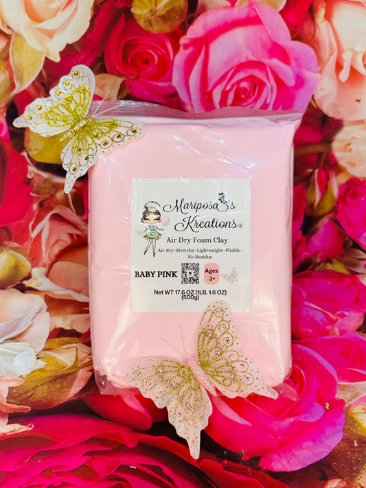 Baby Pink Air Dry Foam Clay 500 grams
