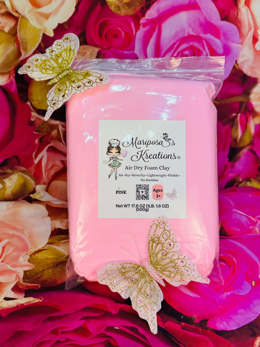 Pink Air Dry Foam Clay 500 grams