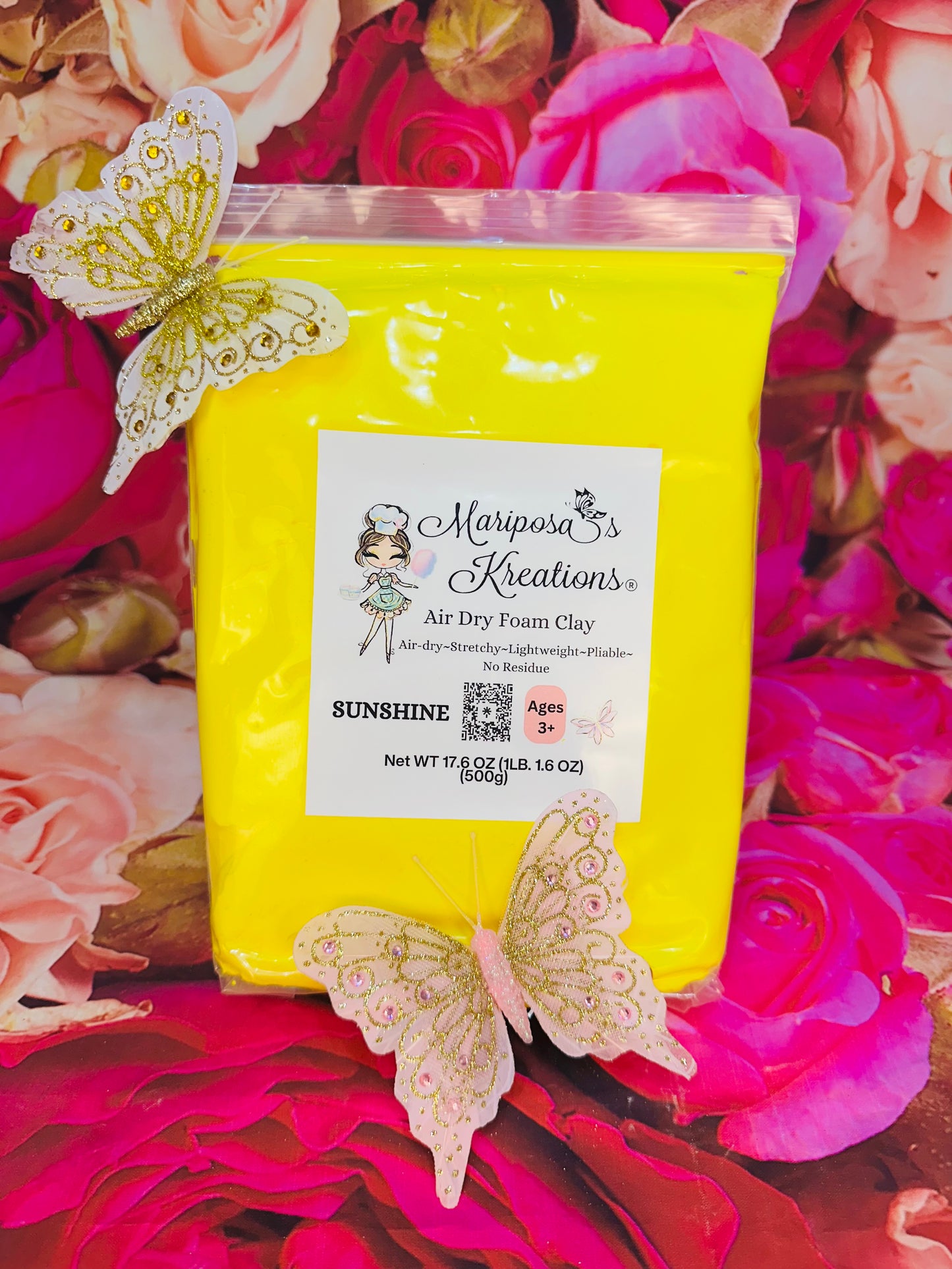 Sunshine Yellow Air Dry Foam Clay 500 grams