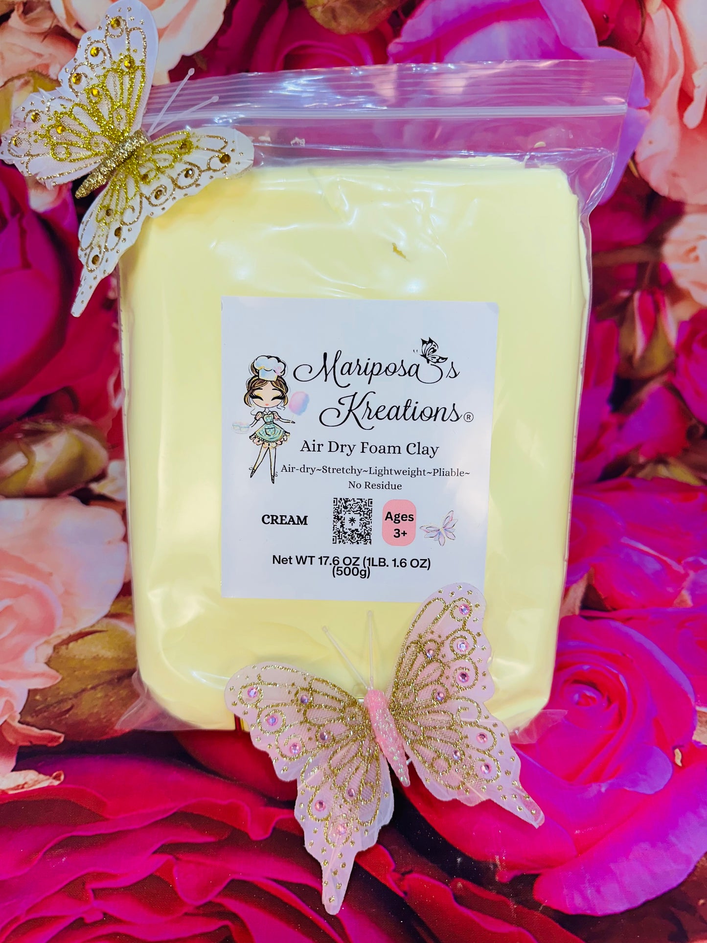 Banana Cream Air Dry Foam Clay 500 grams