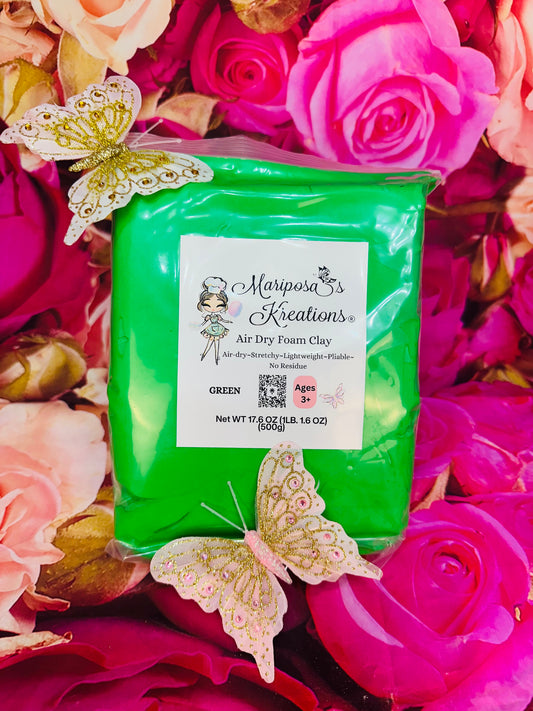 Green Air Dry Foam Clay 500 grams