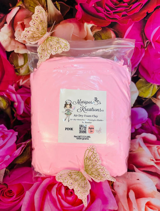 Pink Air Dry Foam Clay 1000 grams