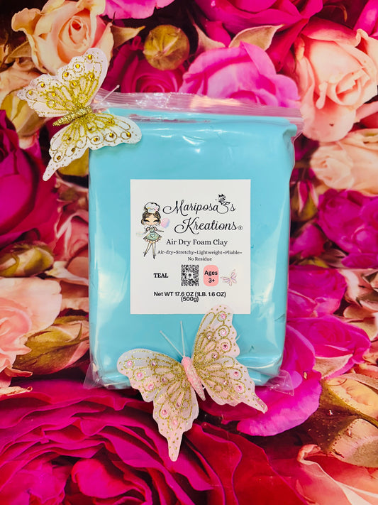 Teal Air Dry Foam Clay 500 grams