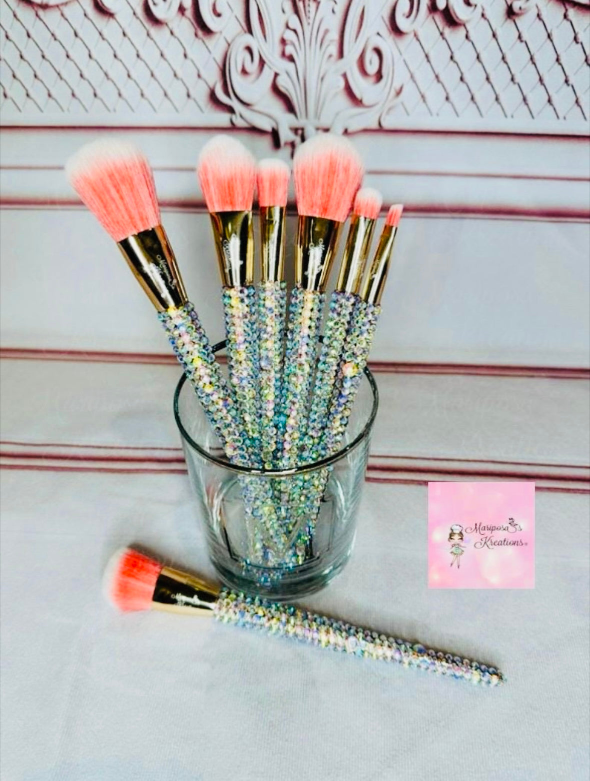 Crystal AB Makeup Brush Set 7 piece