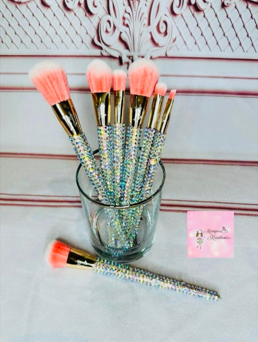 Crystal AB Makeup Brush Set 7 piece