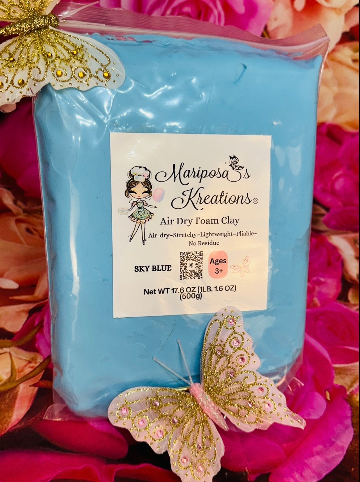 Sky Blue Air Dry Foam Clay 500 grams