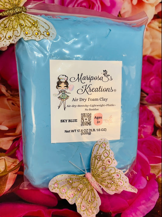 Sky Blue Air Dry Foam Clay 500 grams