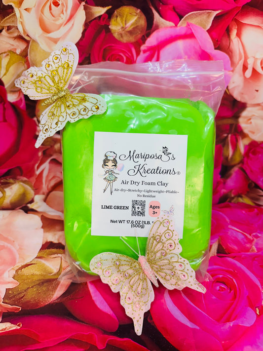 Lime Green Air Dry Foam Clay 500 grams