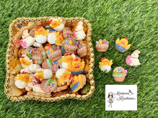 Easter Bunny, Chicks & Basket Cabachons