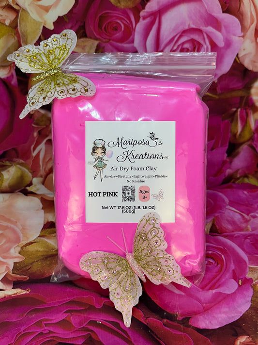 Hot Pink Air Dry Foam Clay 500 grams