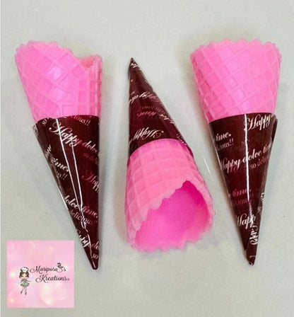 Pink Mini Fake Ice Cream Cones