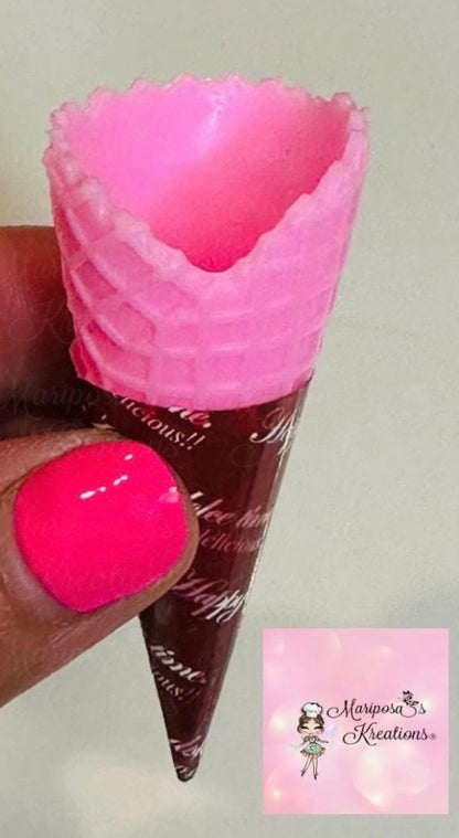 Pink Mini Fake Ice Cream Cones