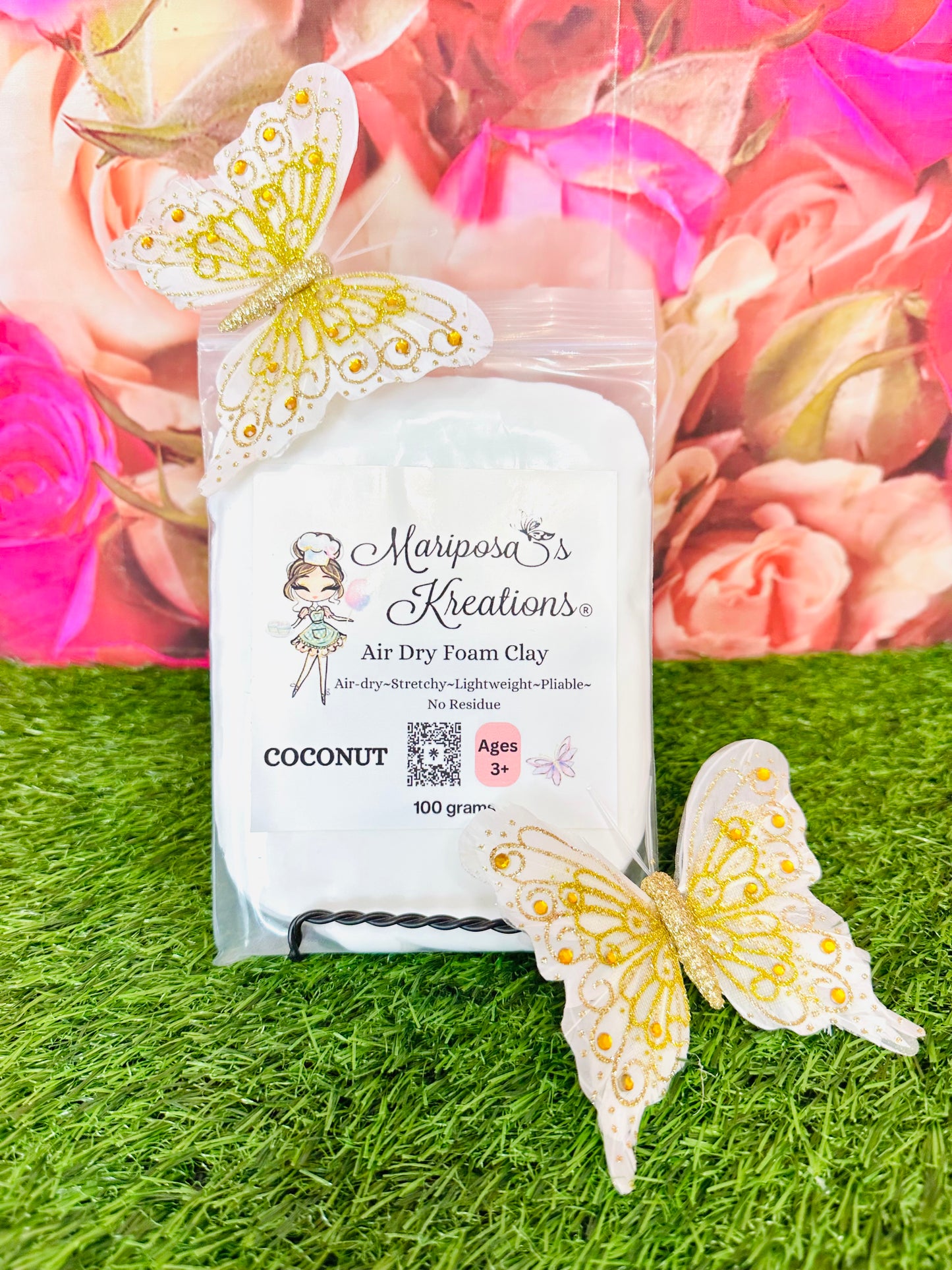 Coconut Air Dry Foam Clay 100 grams