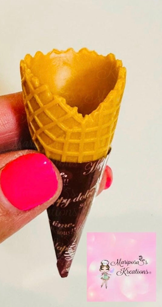Brown Mini Fake Ice Cream Cone
