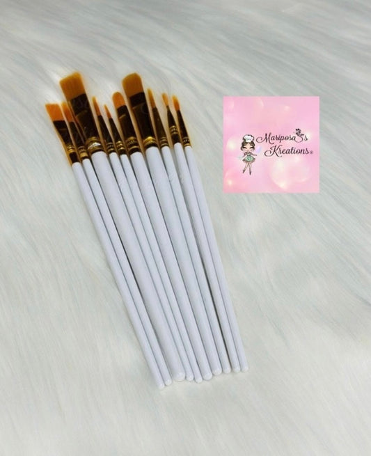 White Paint Brush Set