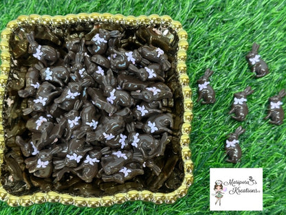 Fake Chocolate Bunny Cabachons Lilac