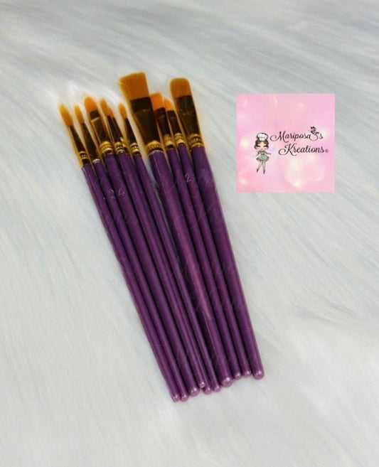 Purple Paint Brush Set
