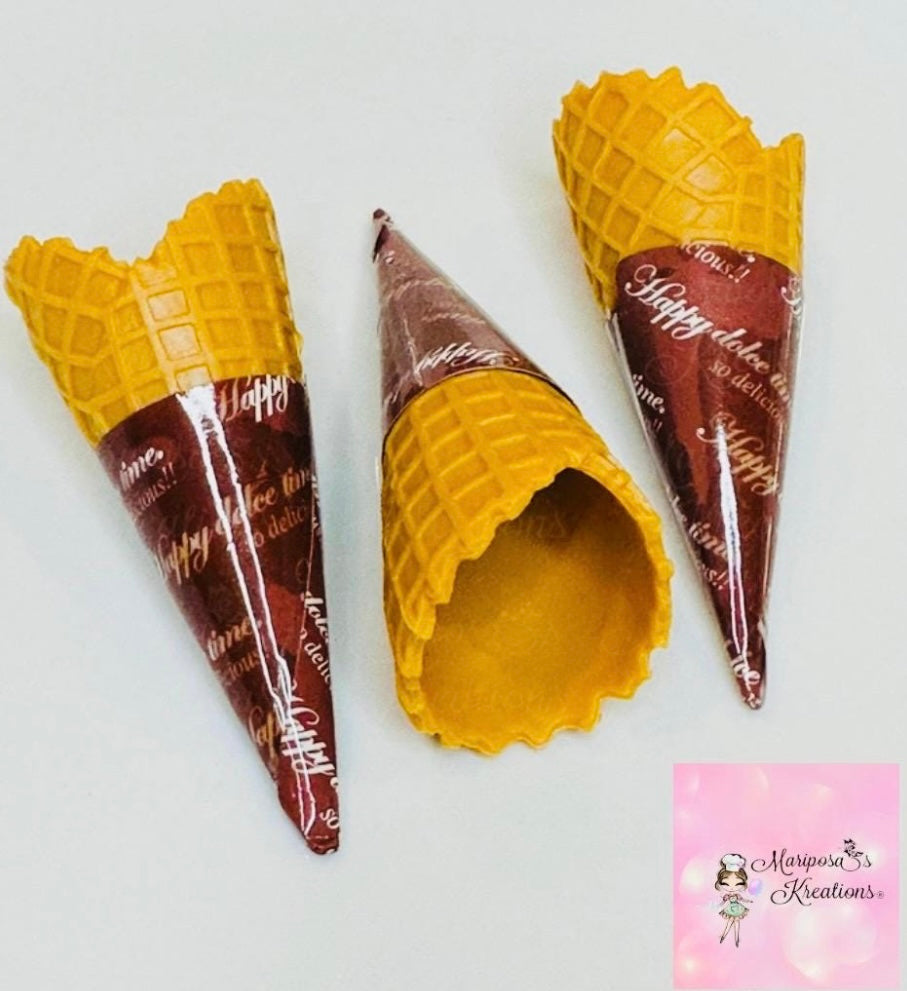Brown Mini Fake Ice Cream Cone