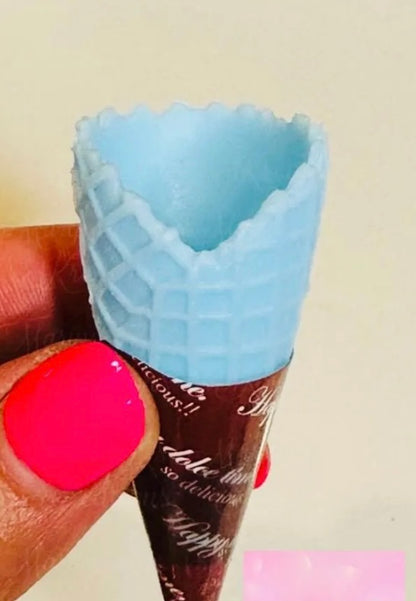 Blue Mini Fake Ice Cream Cone