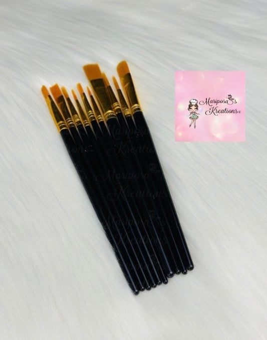 Black Paint Brush Set