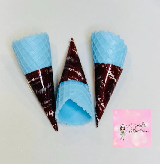 Blue Mini Fake Ice Cream Cone