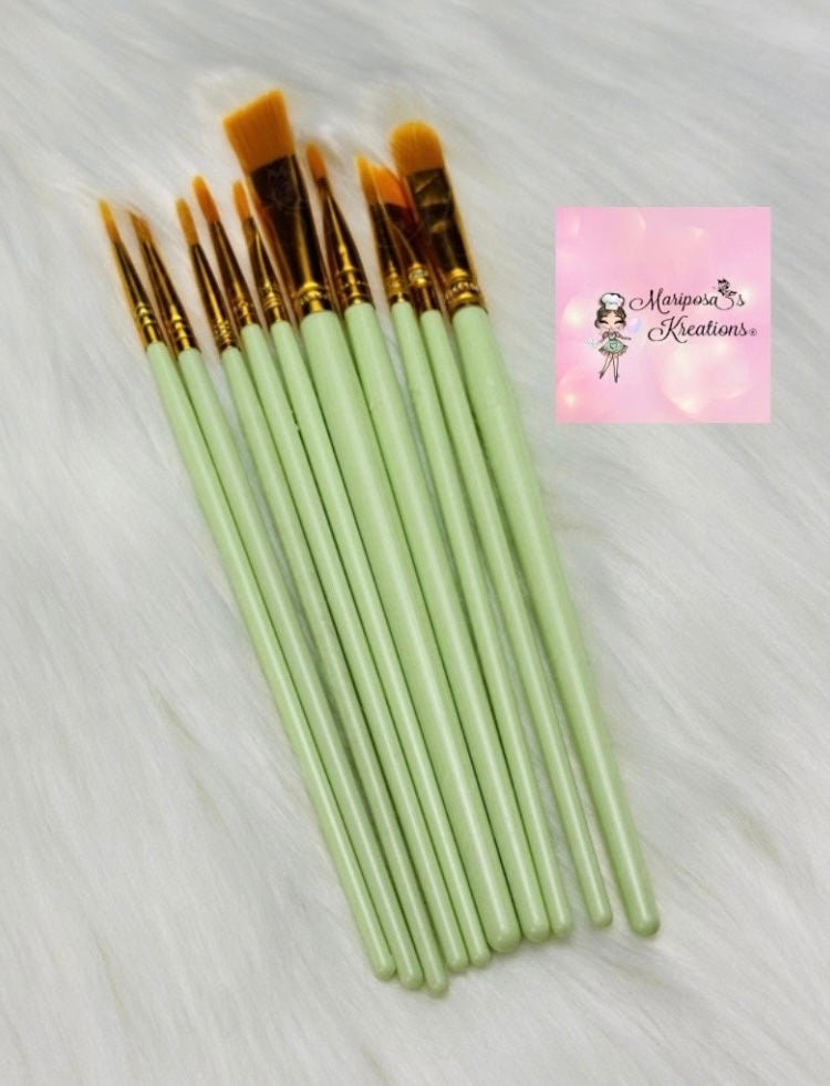 Mint Paint Brush Set