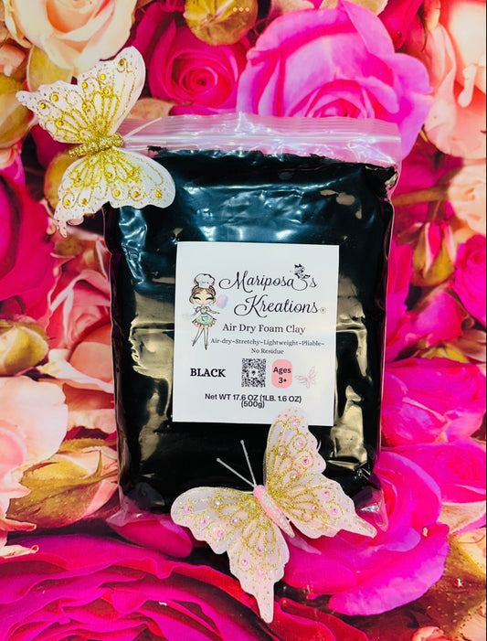 Black Air Dry Foam Clay