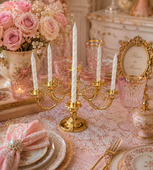 Vintage Glam Candelabra cake topper