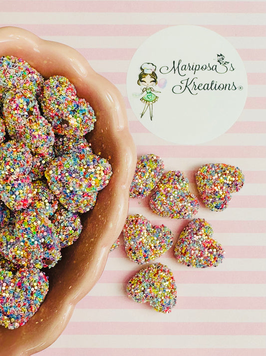 Light Multi Color Glitter Hearts