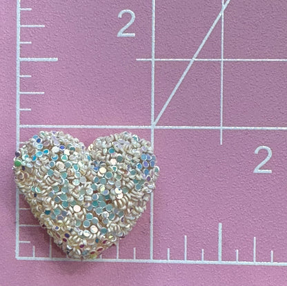 White Glitter Hearts