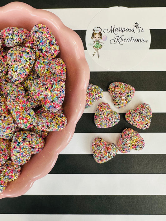 Dark Multi-Color Glitter Hearts